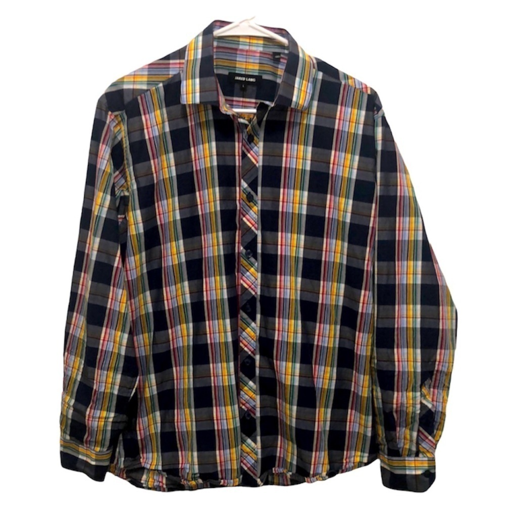 Jared Lang Button Down Plaid Shirt LARGE